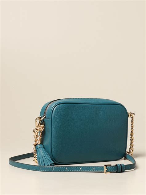 michael kors ginny teal|Ginny Leather Crossbody Bag .